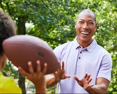 Man catching football