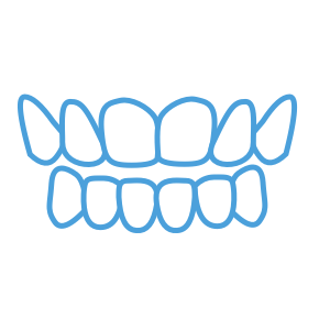 <strong>Open bite</strong> </br> <p>Front teeth don’t overlap or touch the lower teeth.</br></br></p>
