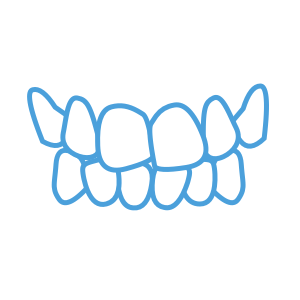 <strong>牙齒歪斜</strong> </br> <p >牙齒歪扭及／或排列不整齊</br></br></p>